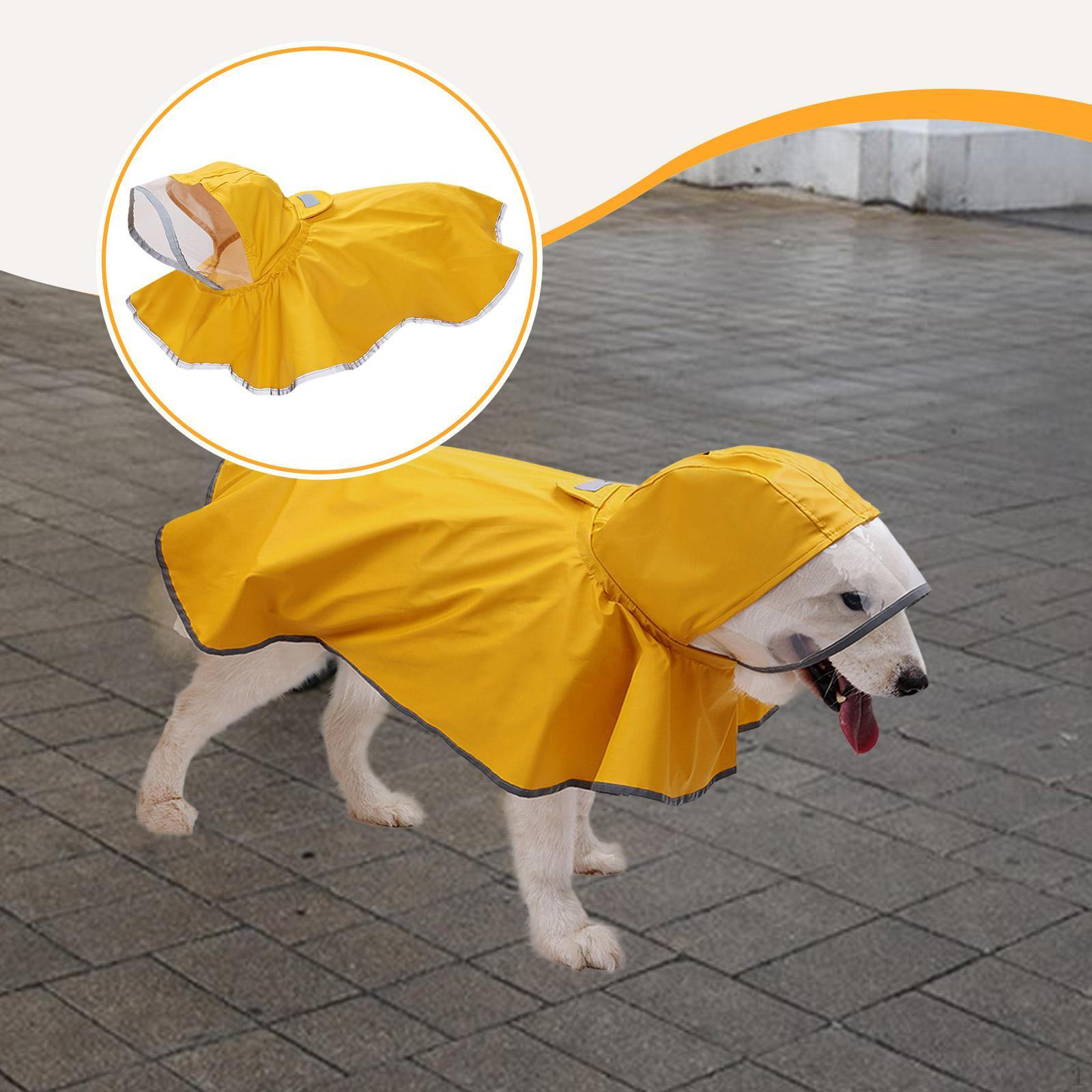 

Дождевик для собаки, легкий, с отражающей полосой, для средних и маленьких собак, щенков S