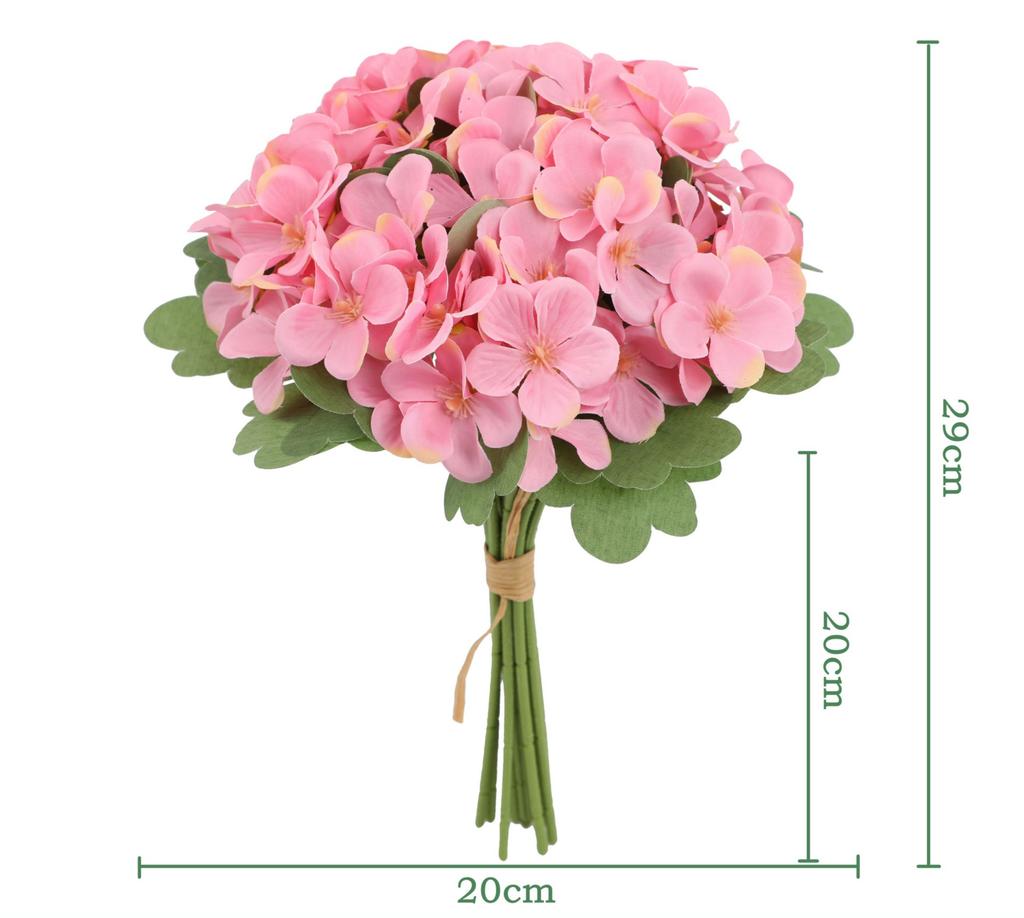 12 Stück Simulation Hortensie künstliche Blume Wohnzimmer Ornament Dekoration Hochzeitsstrauß Bankettsaal Landschaftsgestaltung Kunststoff