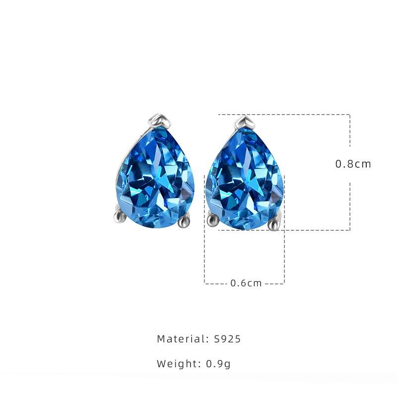 Gica Gema Klassische 100% 925 Sterling Silber Birne erstellt High Carbon Diamant Ohrstecker Weißgold Ohrringe edlen Schmuck