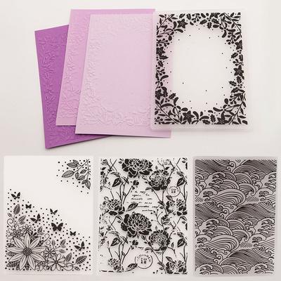 Tłoczone Tła Kwiatowe Foldery do Scrapbookingu Papier DIY Szablon Rzemieślniczy Formy Album Karty Tworzenie Plastikowe Wykrojniki 3D