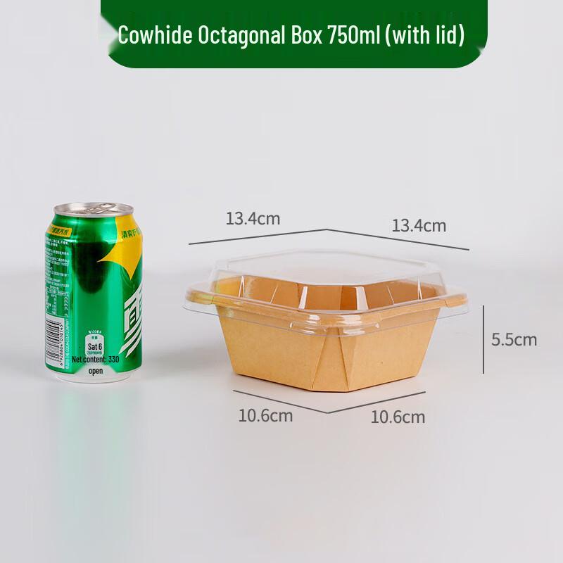 Disposable Octagonal Kraft Paper Food Container 750ml