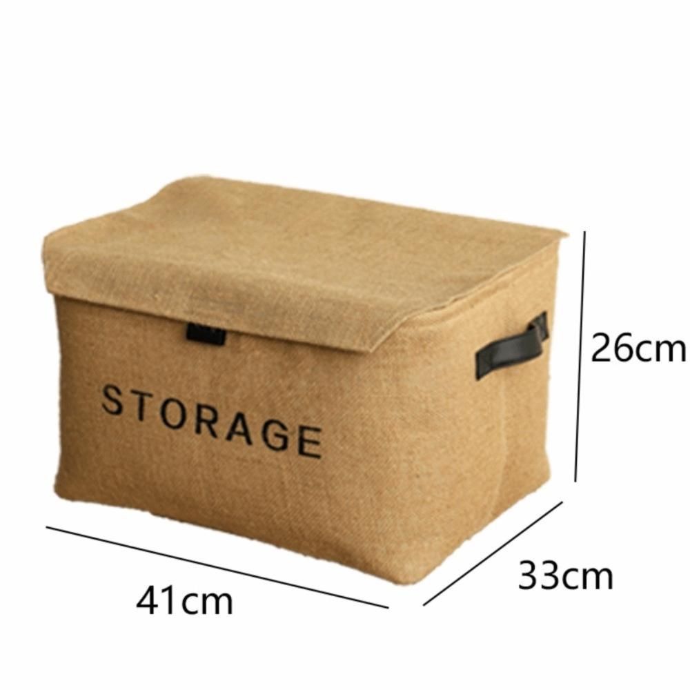 Space Saving Cube Linen Storage Basket with Handle Foldable Storage Case Sort Organize Basket Household Organization
