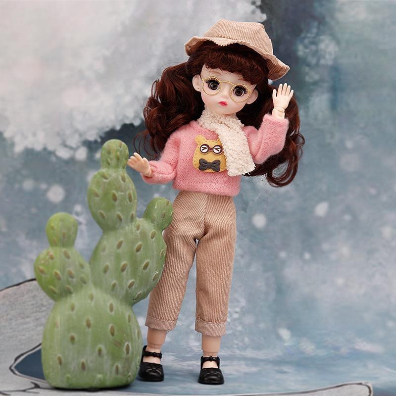 30 CM Mini Mobile 23 Bambole Snodate Ragazze Giocattolo 3D Grandi Occhi BJD Principessa Abiti Completi Collezione di Abiti Per Bambini Regalo bambola