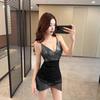 Sexy low-cut suspender dress irregular hip skirt foot bath massage club overalls