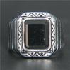 Amazing Design Hot Black Stone Ring 316L Stainless Steel Cool Fashion Mens Ring Punk Biker Ring