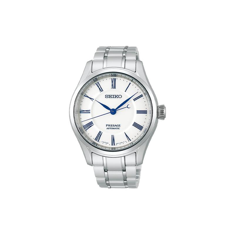 SEIKO Antimagnetic 100m Waterproof Mechanical Movement Steel Strap Men s Watch White Dial SARX095 синий