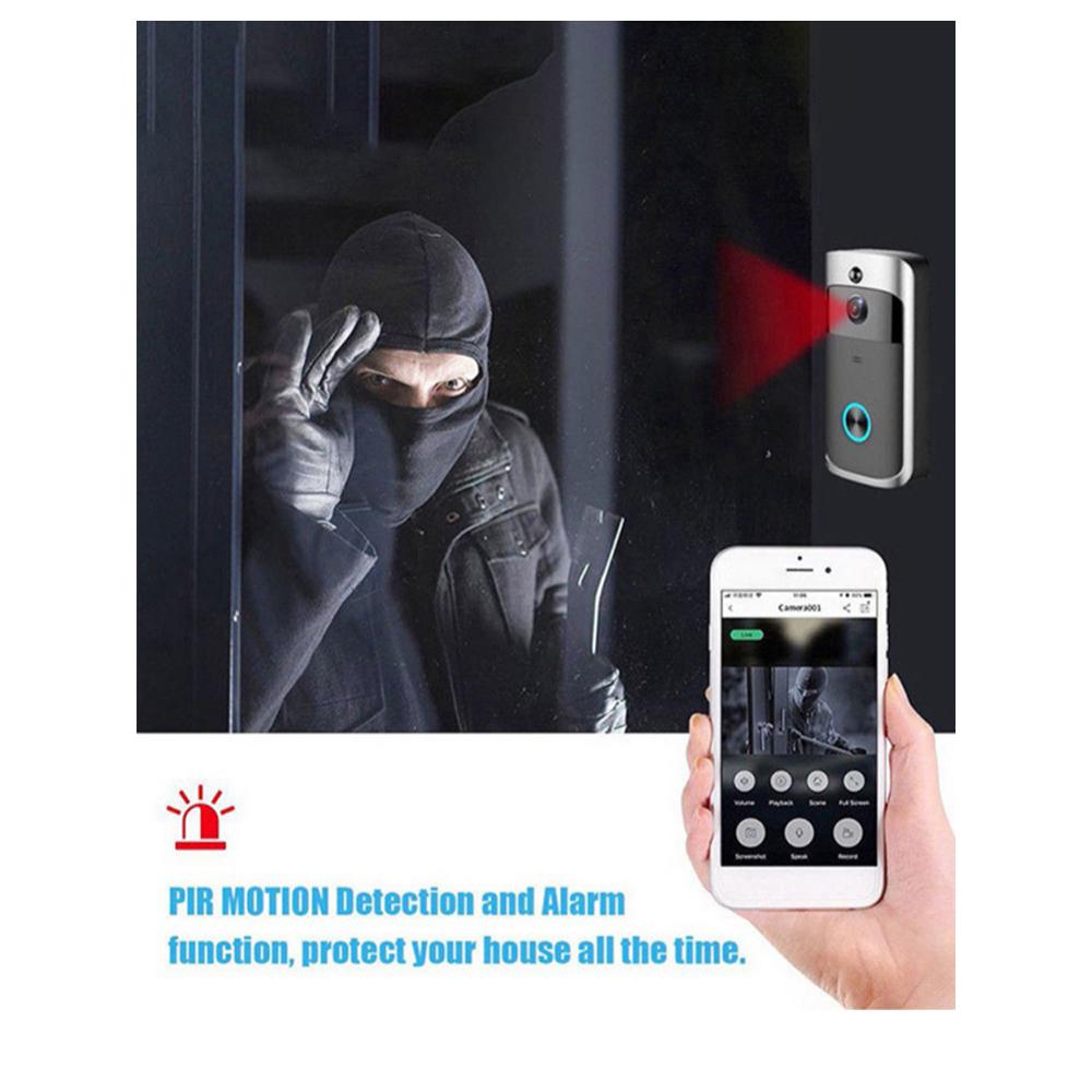 1/2PCS V5 Wifi Wireless Smart Doorbell Night Vision 720P Voice Video Intercom Doorbell PIR Motion Detection Security Door Camera