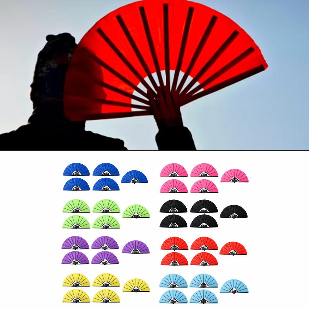 Juego de 5 Abanicos Grandes de Danza Plegables de 13 Pulgadas: Perfecto para Fiestas, Bodas y Plegado al Aire Libre--Abanicos Abanicos de Baile Cuadrado Piezas de Decoración