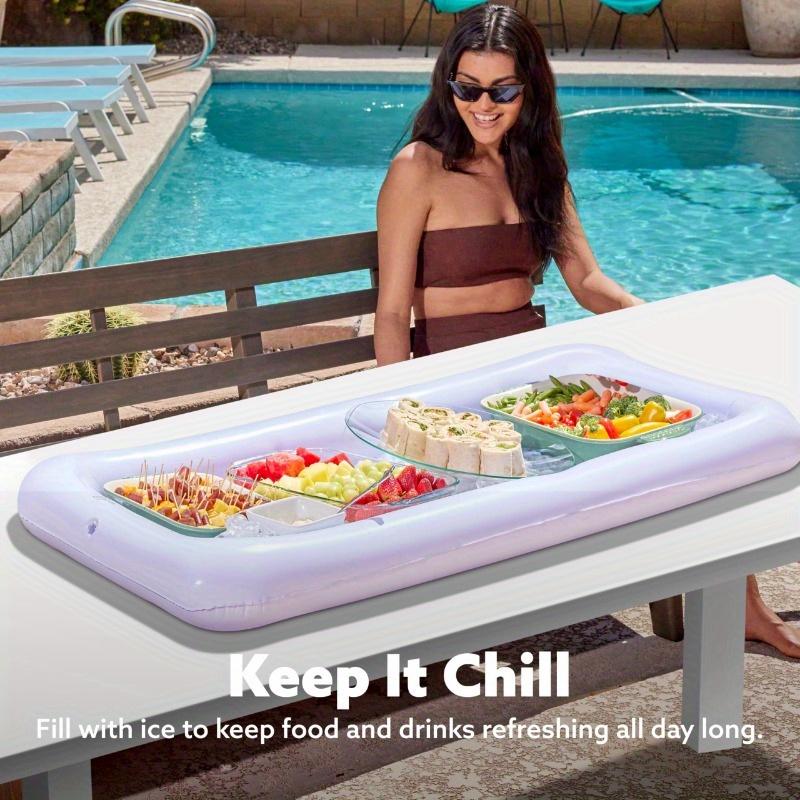 Pack Inflatable Serving Bars Cooler Ice Buffet Salad Trays Food Drink Holder Summer Picnic Beach Pool Party JOYFY 3 for Kid Friendly Entertaining Fun