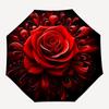 1pc Rose Floral Pattern Automatic Folding Umbrella, 8-Rib Iron Frame, Casual Outdoor Accessory for Birthday Festival Gifts Yy251128185