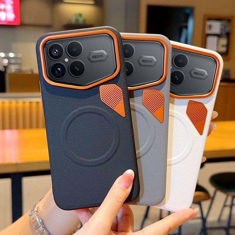 High End Luxury Business Leather for Magsafe Case for POCO F8 Ultra F8 Pro Skin Friendly Magnetic Wireless Charge Protect Shockproof Bumper Cover