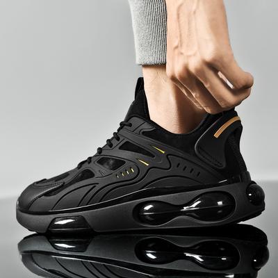 Sneaker nera con cuscino d'aria da uomo primavera traspirante 2024 nuove scarpe sportive ultraleggere da papà scarpe da corsa da uomo Putian