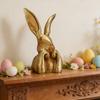 8In Spring Rabbits Easter Decoration Easter Table Centerpiece Decorative Bunny Sculpture Collectibles Gift for Home Indoor
