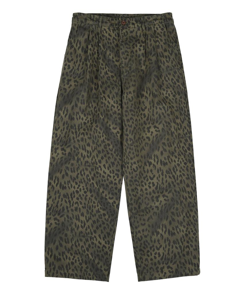 Ialeseuko Leopard Baggy Trousers_Khaki