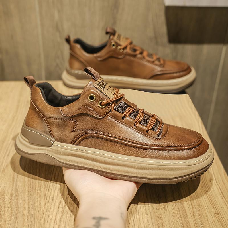 

Модная мужская повседневная обувь на шнуровке, кожаные лоферы, дизайнерская обувь, удобные модные кожаные оксфорды для мужчин, мягкая универсальная обувь 10 коричневый