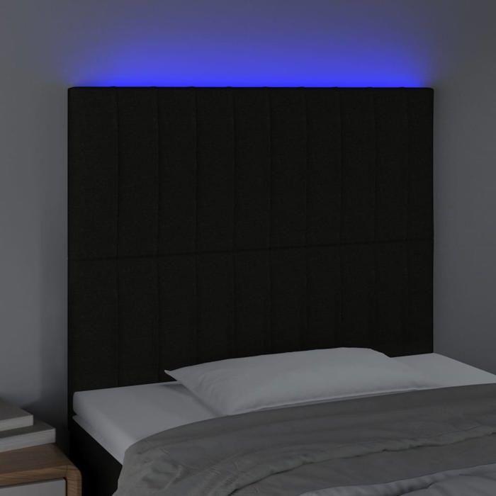 VidaXL Tête de Lit à LED Meuble de Chambre à Coucher Accessoire de Lit Simple Tête de Cadre de Lit Intérieur Noir 3122638