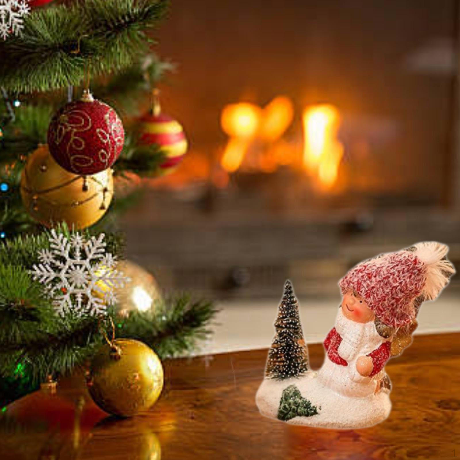 Christmas Girl Figurine Statue Decoration Collection Crafts Creative Kneeling