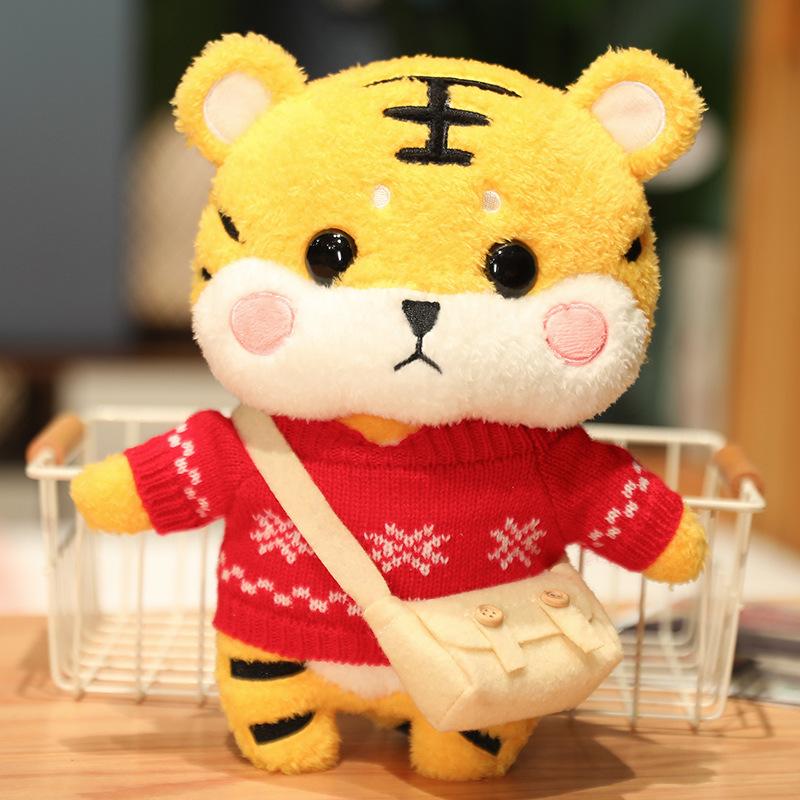 Tiger Year Mascot Doll Tiger Doll Plush Toy Small New Year Gift Doll Cute Girl