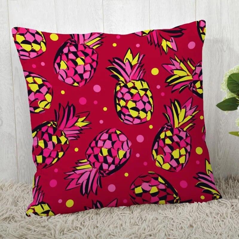 Pillowcase Pineapple Pattern Square  Christmas Zipper