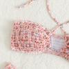 European and American Bikini Swimsuit Floral Sexy Bikini Lace-up Split Swimsuit for Women