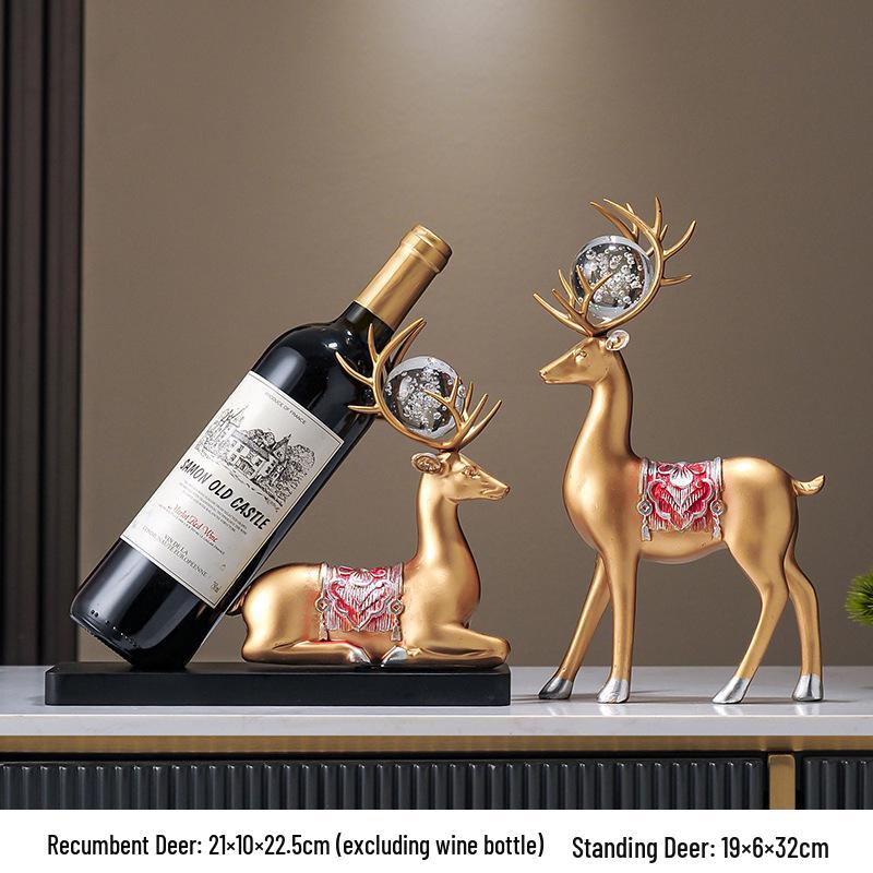 Modernes Hirsch Weinregal Ornament: Kreativer Flaschenhalter im leichten Luxus für Wohnzimmerdekoration