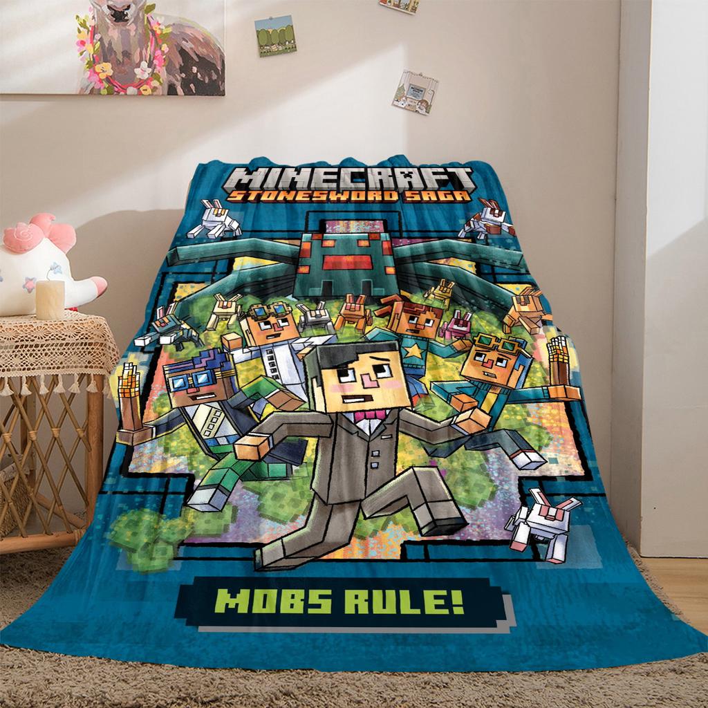 Classic Entertainment Sandbox Xbox Games Minecraft  Blanket, Home Warming, Four Season Bed Decoration, Sofa Cover, Flannel Throwing Blanket K4