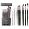 12pcs Artist Paint Brush Set High Quality Nylon Hair Wood Black Handle Watercolor Acrylic Oil Brush Painting Art Supplies