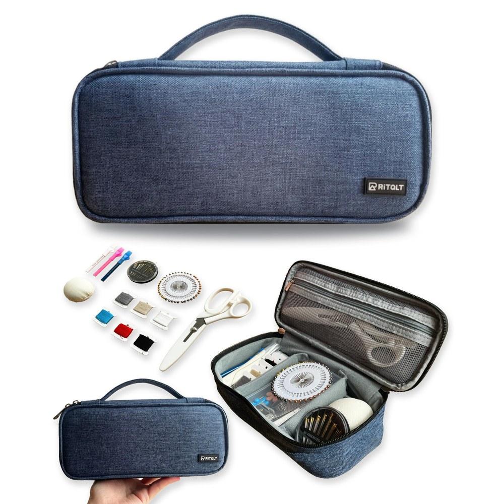 

RITALT Sewing Set for Adults and Children Simple Compact Design Blue