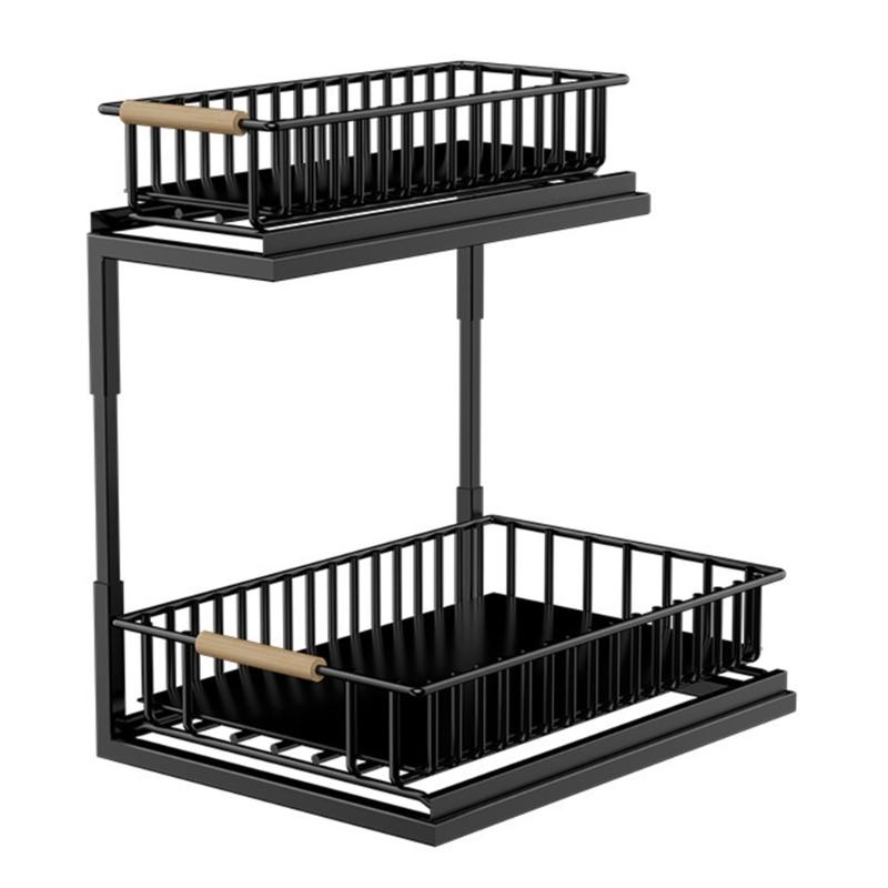 Raft glisant multifuncțional Raft convenabil sub chiuvetă Raft robust din oțel carbon Raft versatil glisant pentru condimente