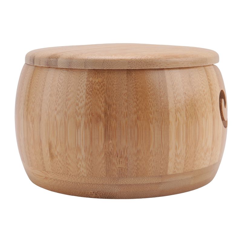 M-Modern-Wooden Yarn Bowl Yarn Bowls With Lid For Knitting Crochet Yarn Ball Holder For DIY Knitting Crocheting Crochet Kit