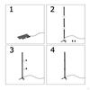 Metal Standing LED Rod Floor Lamps for Bedside Indoor Home Decoration