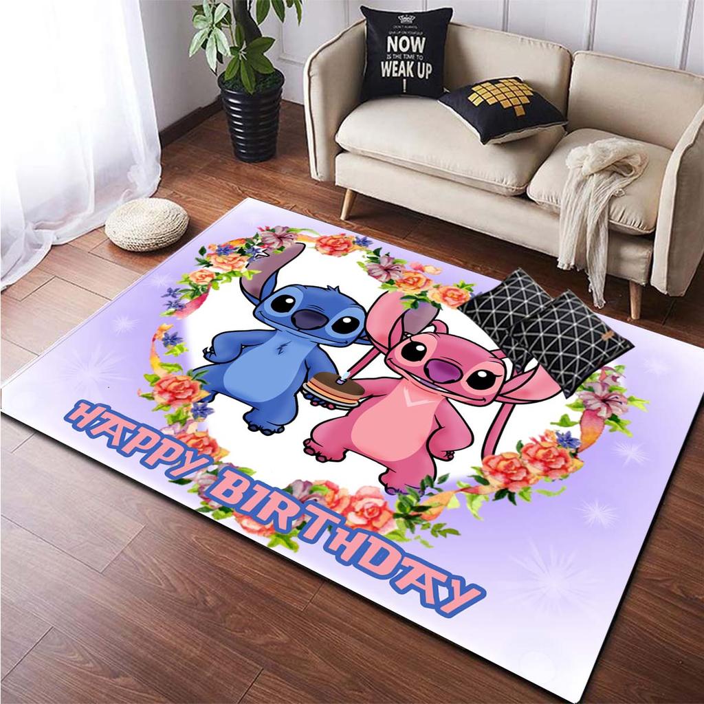 Disney Stitch Anti-slip Stripe Doormat Floor Rug Kitchen Carpet Floor Mat Way Feet Mat Bath Rug Kitchen Rug Balcony Bathroom