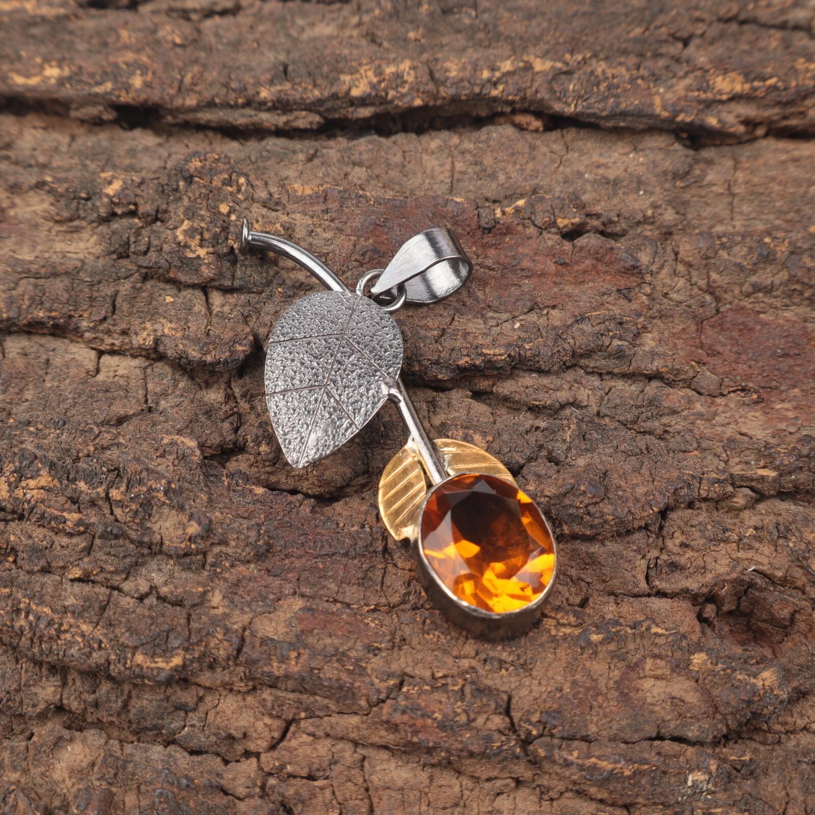 

Oval Citrine Gemstone 925 Silver November Best Sisters Gift New Pendant Jewelry PP-55-6