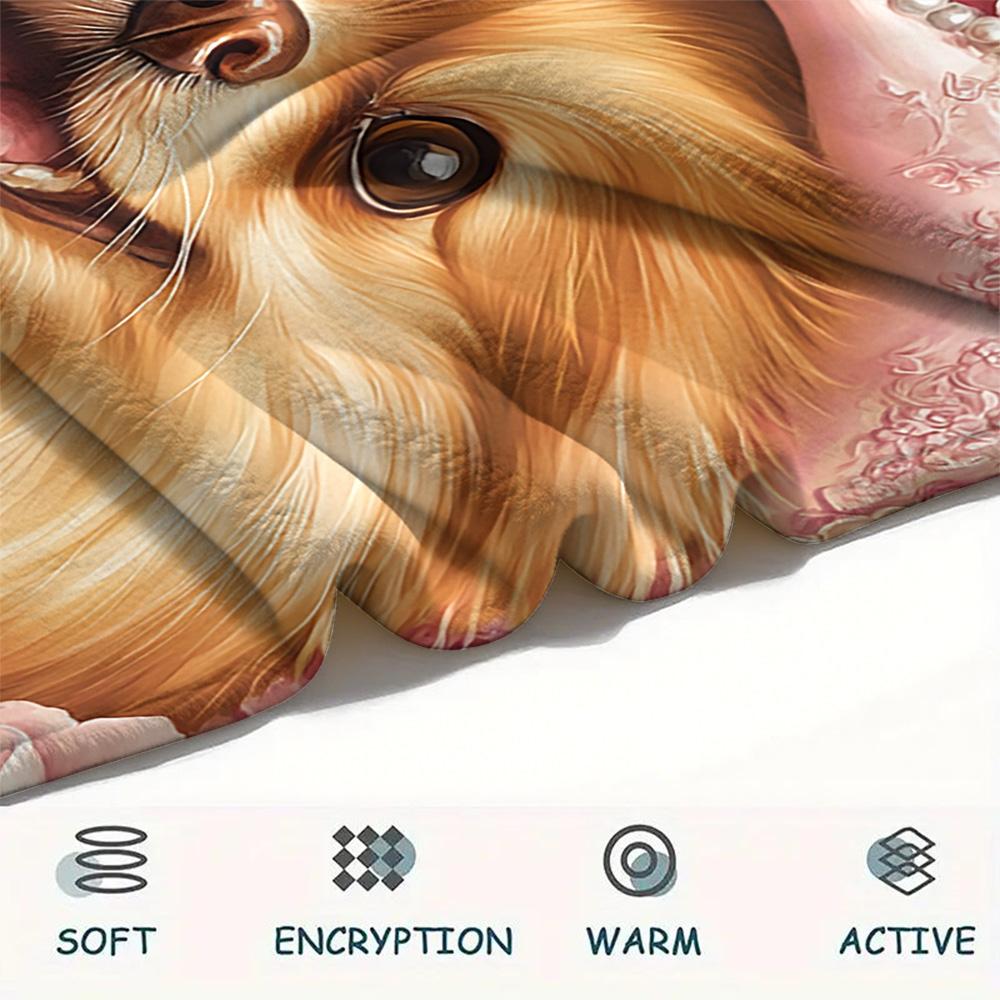 Pomeranian Print Flannel Blanket, High quality Comfortable for All Seasons, Home Decor, Warmth and Comfort, Perfect for Christmas Gifts