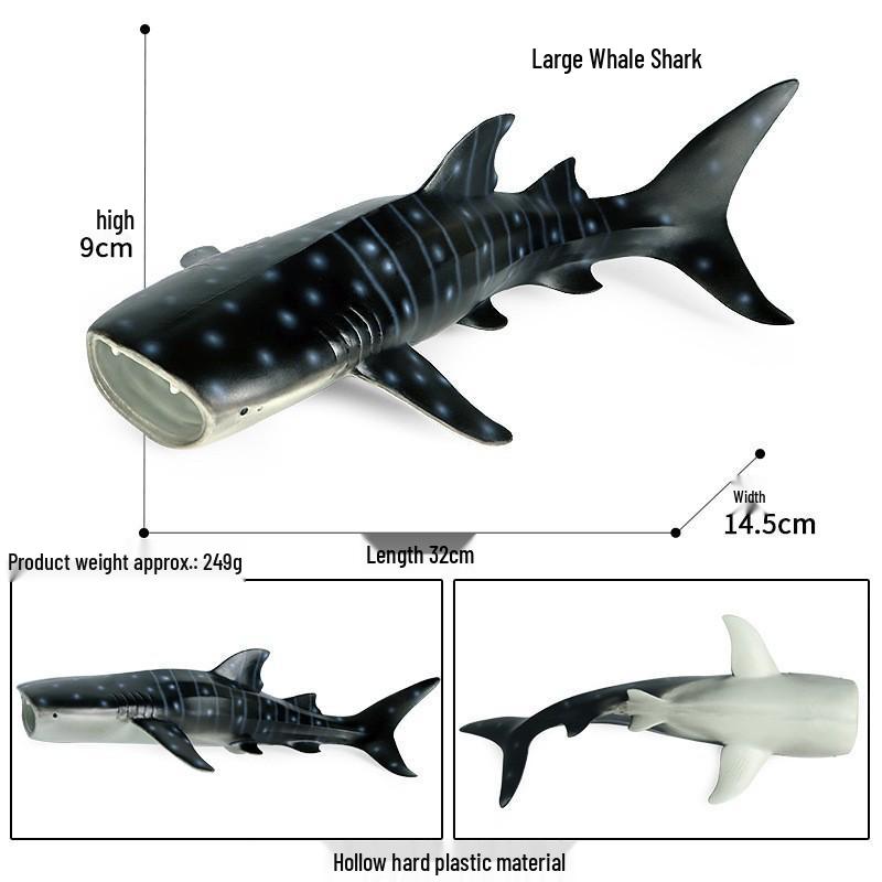 Marine Animal Simulation Model Figures: Shark, Dolphin, Hammerhead, Crab, Squid, Starfish for Kids' Education