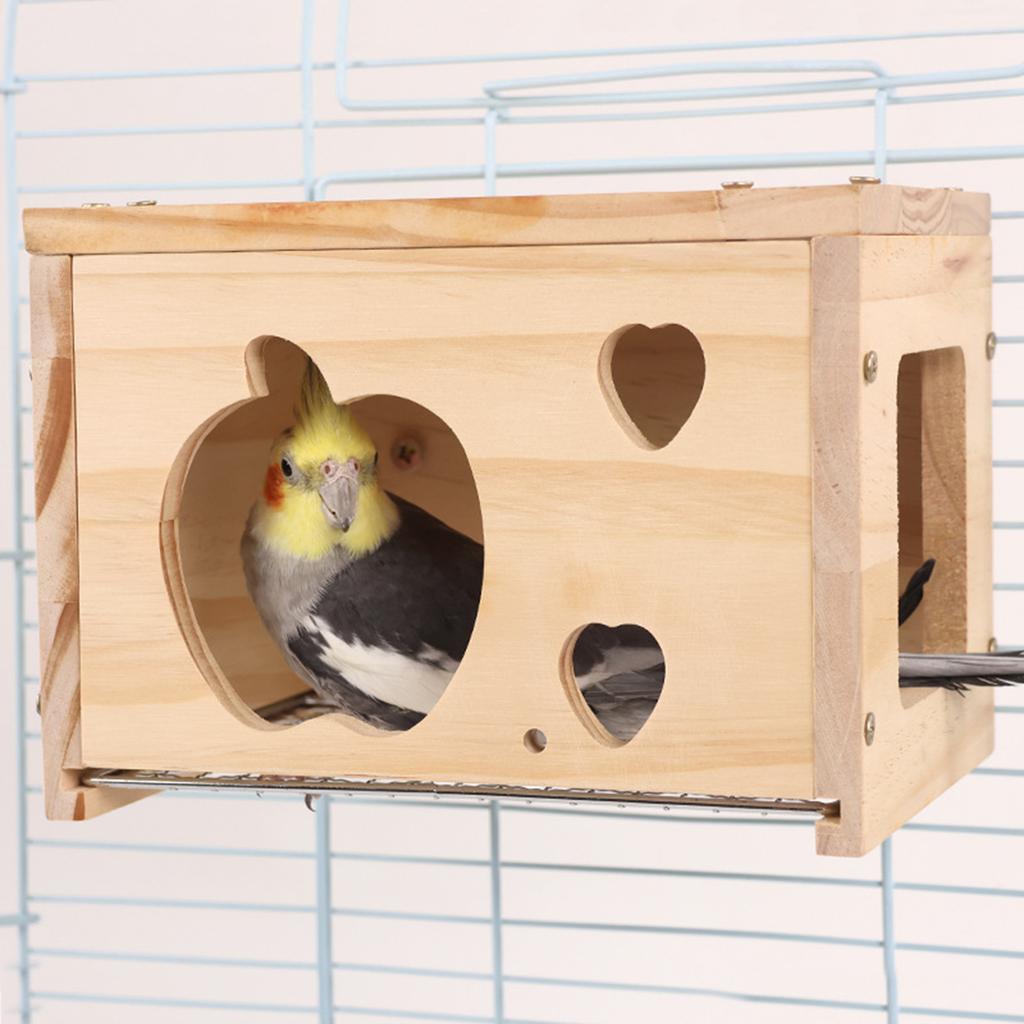 Maison d'oiseau en bois Chaleur hivernale Nid pour perruches Accessoires de cage pour Conure Perruches Perroquet Fournitures pour oiseaux