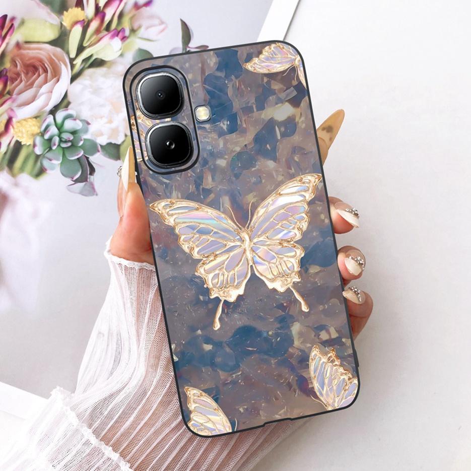 For Infinix Smart 20 Case X6840 X6840B Luxury Bow Flowers Painted Cover Soft Silicone Case For Infinix Smart 20 Smart20 4G Shell