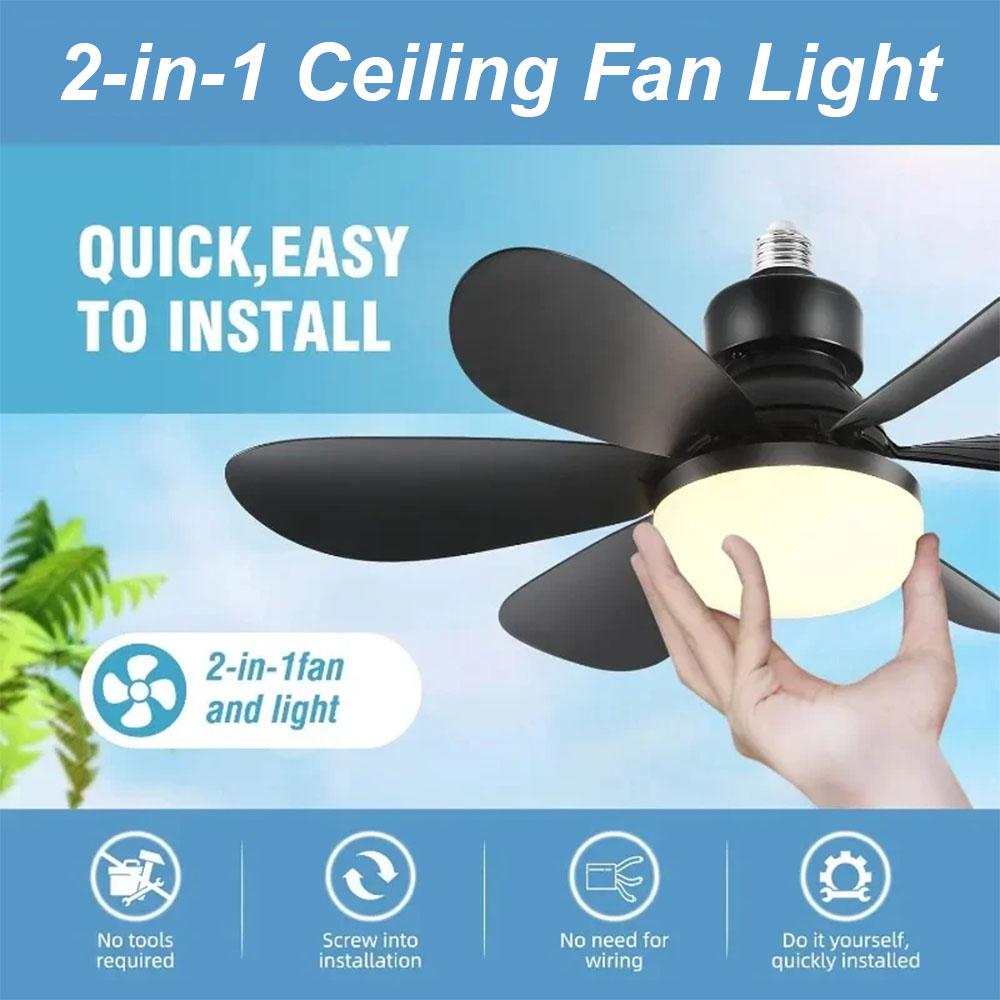 30/40W Ceiling Fan Lighting Color Temperature Modern Ceiling Mount Remote Control Dimmable Light Smart E27 Led Ceiling Fan Light