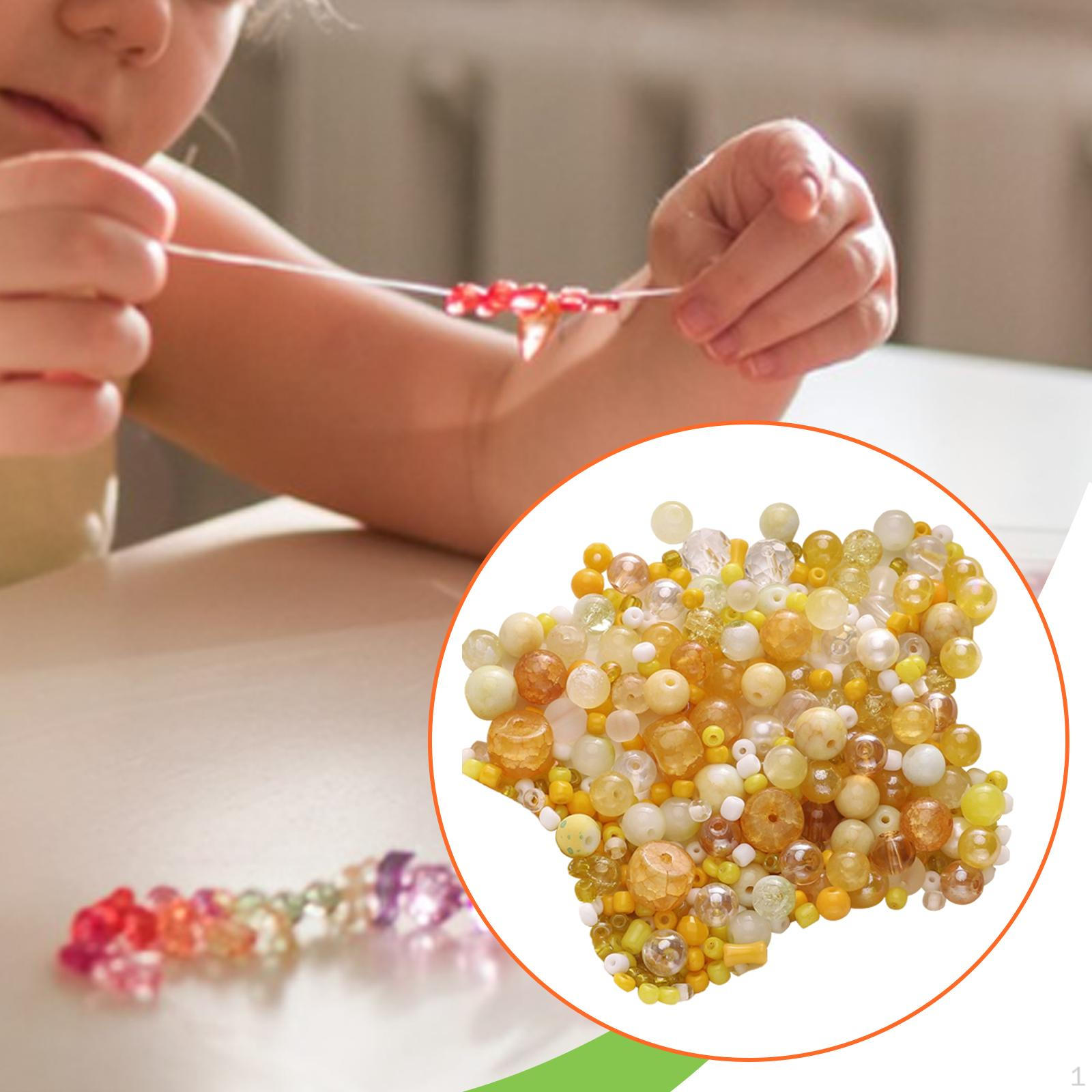 

Beads for Jewelry Making Kit Bead Necklace DIY Bracelet Mixed Colors Supplies Yellow