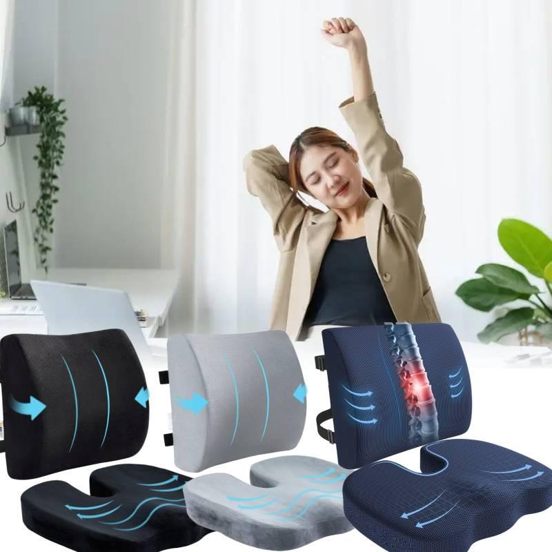 Orthopedic Memory Coccyx Foam Seat Cushion Lumbar Back Pillow Pain Relief Office