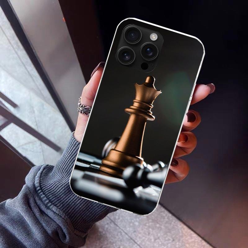 Competitive Chess Game Phone Case For iPhone 17 Air 16 15 Pro Max 14 Plus 13 Mini 12 11 Cover 7 8 SE Silicone Shell Print Fundas