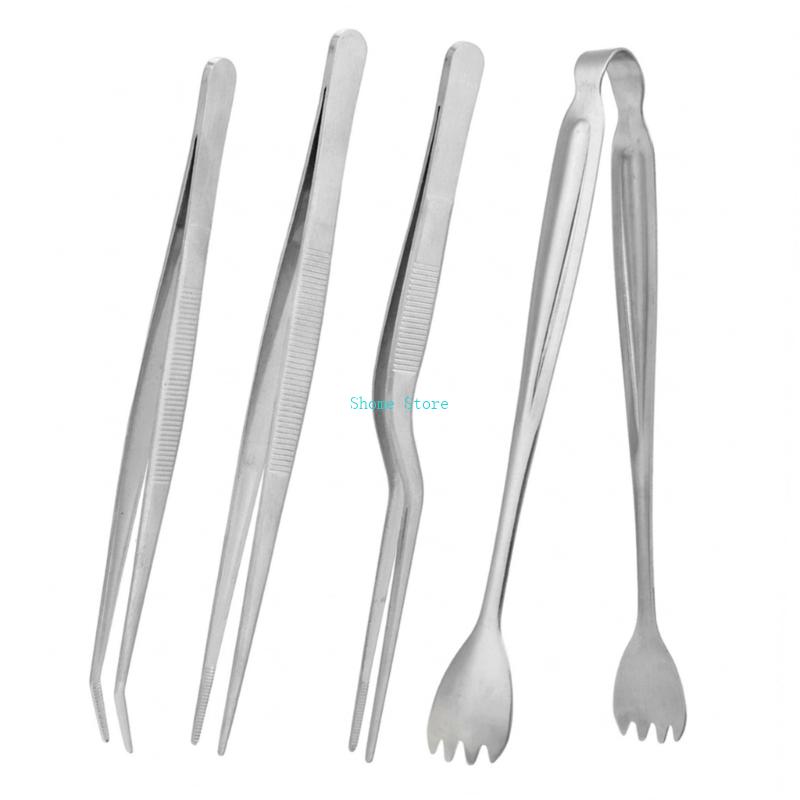 Seedling Transplant Tong 3Pcs Tweezers Set Stainless Steel Long Thin Seedling Starter Seedling Transplanting Pliers Garden M68E CN