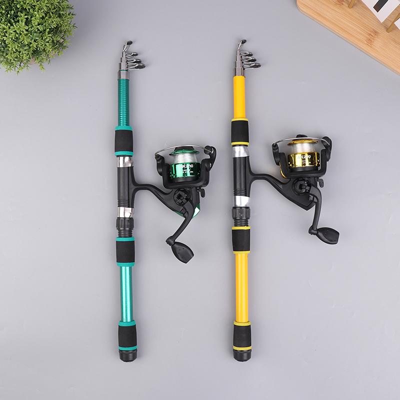 1.8M Telescopic Fishing Rod Spinning Fishing Reel Set Portable Seaing Pole Throwing Rod Remote Throw Rods Fiberglass Gear