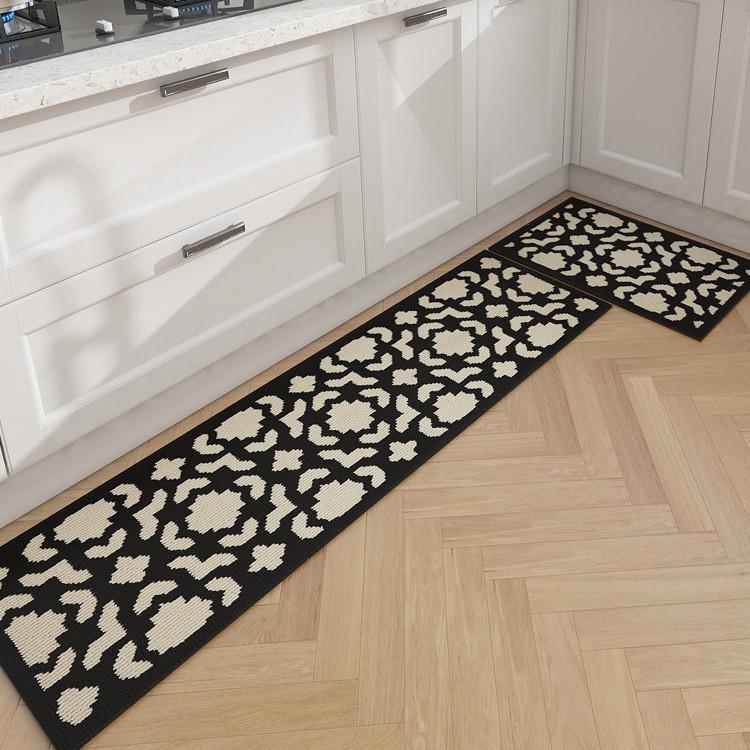 Nordic Light Luxury Kitchen & Bedroom Non-Slip Rug - Water & Oil Absorbent, Dirt Resistant Polypropylene Woven Carpet