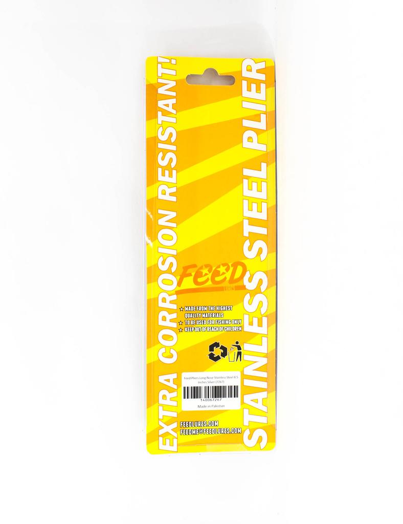 Feed Pliers Long Nose Stainless Steel 8.5 Inches Silver (7267)