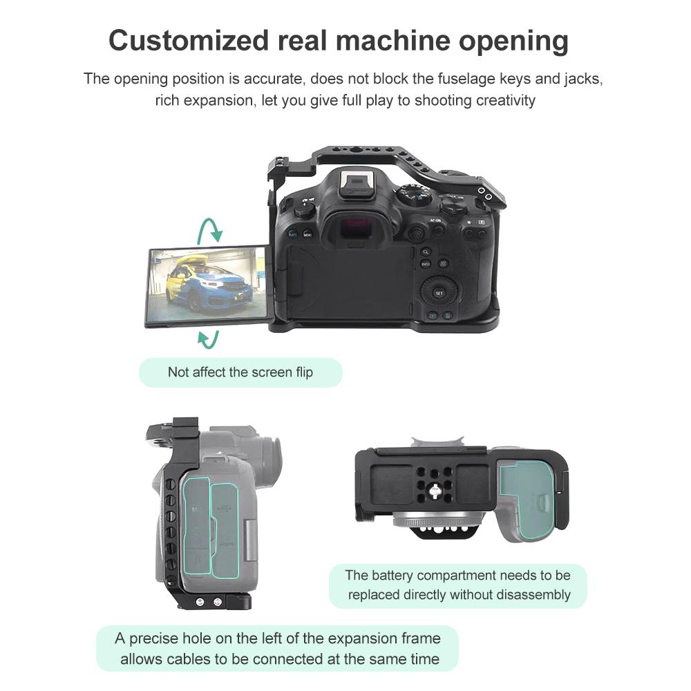 JLwin schützender Kamerakäfig aus Aluminiumlegierung mit Schnellwechselplatte, zahlreiche Kaltschuhhalterungen