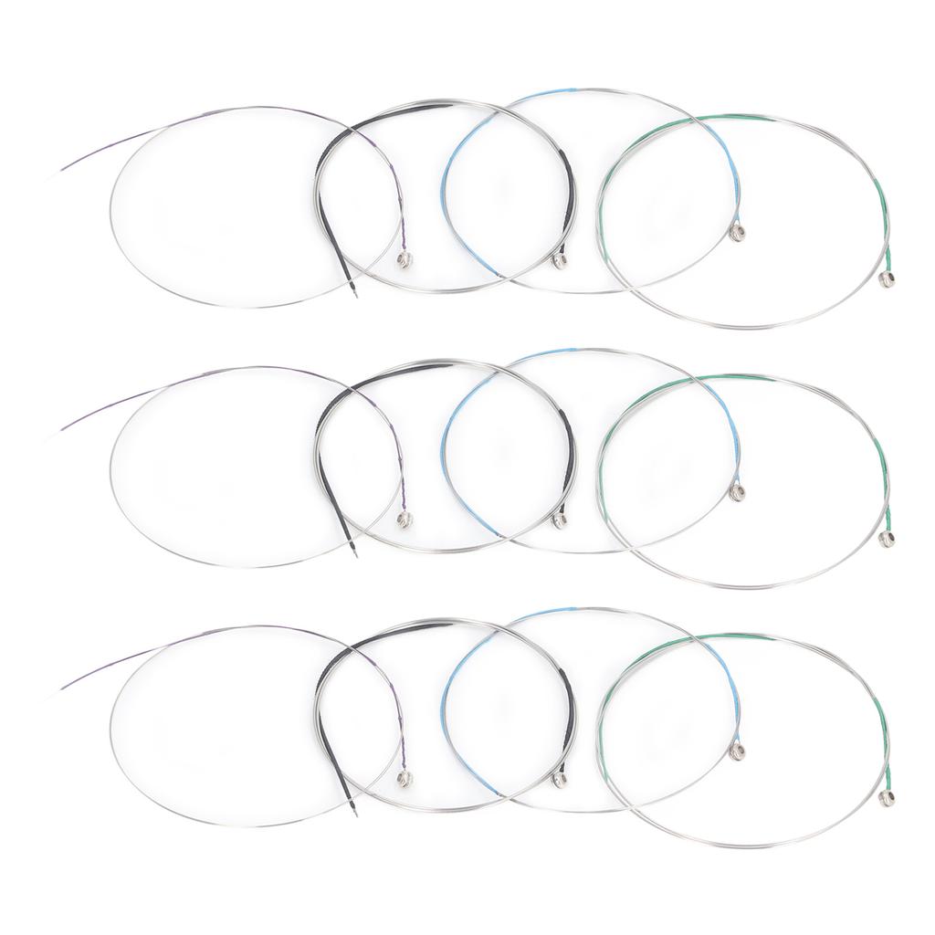 12Pcs Violin String Copper Alloy Professional Violin String Replacement for 1/2 1/4 3/4 4/4 Silver