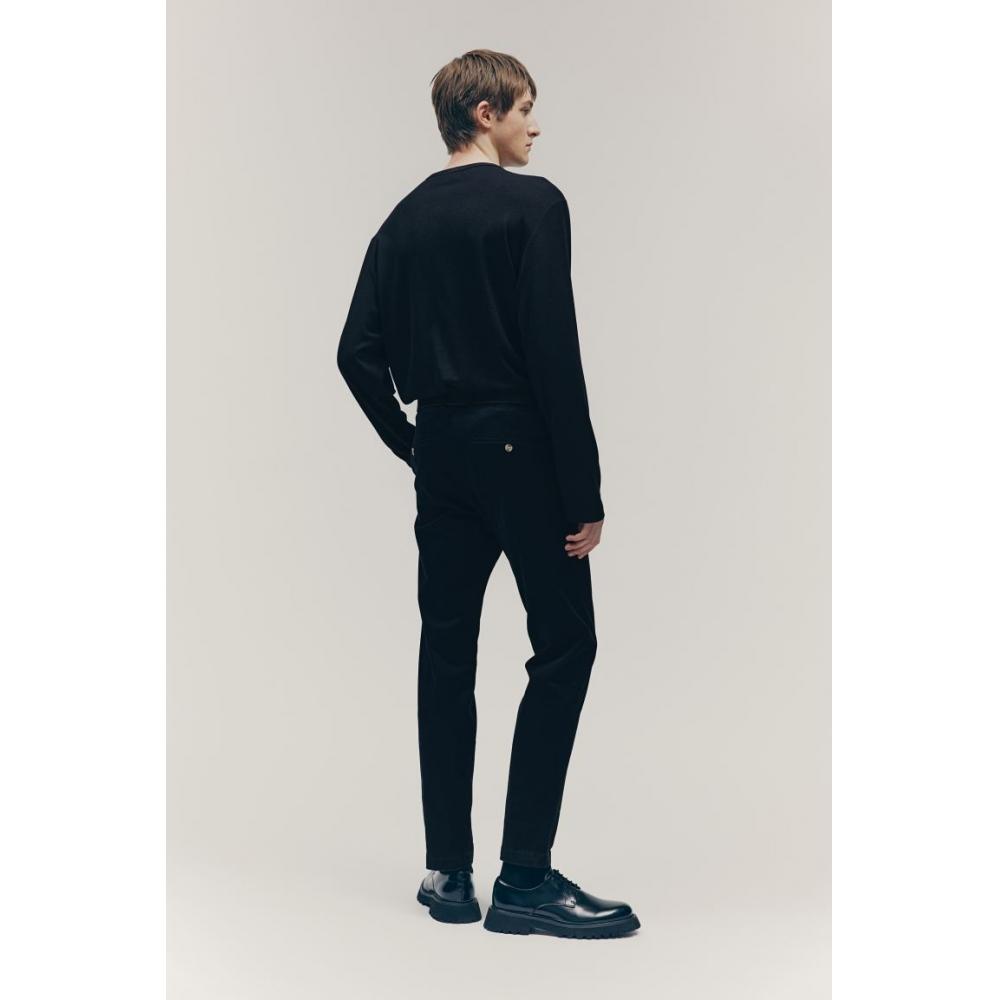 H M Cotton cHino Pants sliM Fit Black