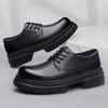 Men's Shoes Spring British Style Casual Leather Shoes Men's Business Dress Big Head Work Shoes Platform Derby Shoes Men
