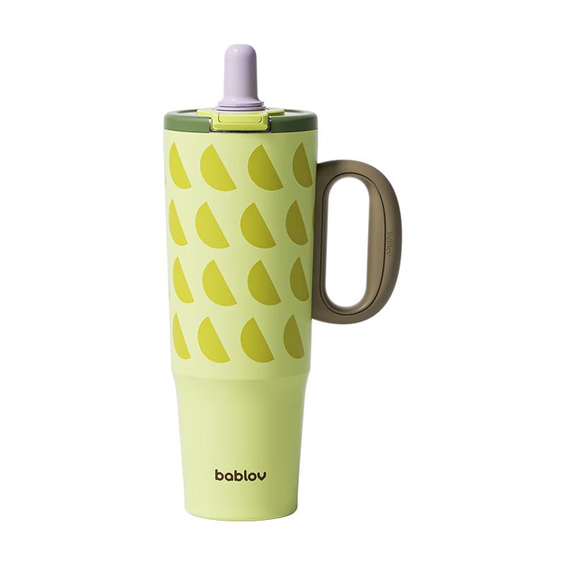BabloV Large Capacity Ceramic Coated Insulated Tumbler with Straw
